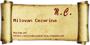 Milovan Cezarina névjegykártya
